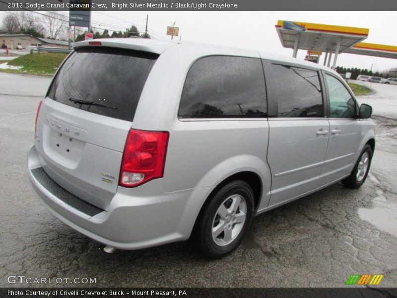 Bright Silver Metallic / Black/Light Graystone 2012 Dodge Grand Caravan Crew