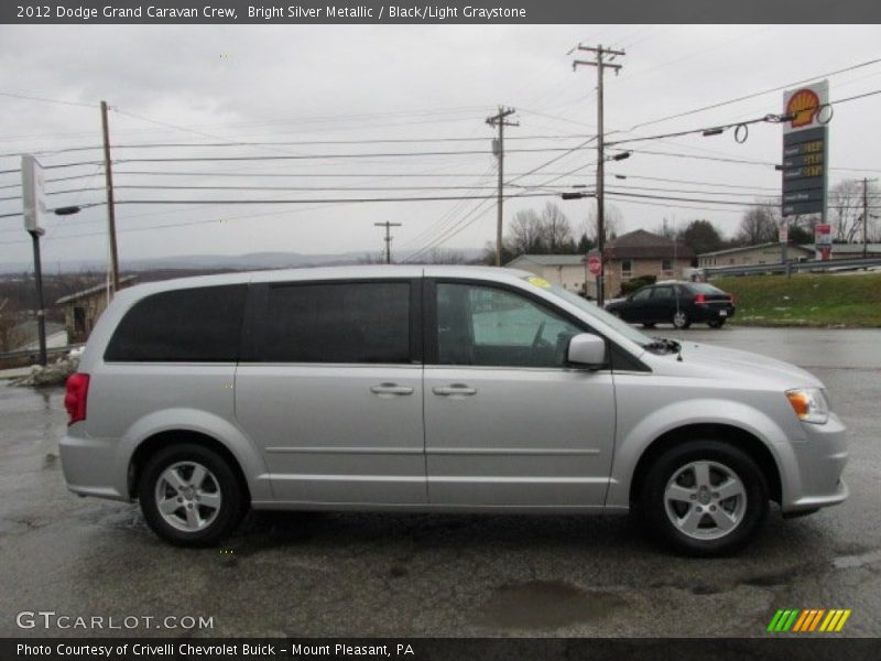 Bright Silver Metallic / Black/Light Graystone 2012 Dodge Grand Caravan Crew