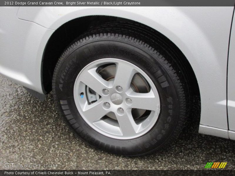 Bright Silver Metallic / Black/Light Graystone 2012 Dodge Grand Caravan Crew