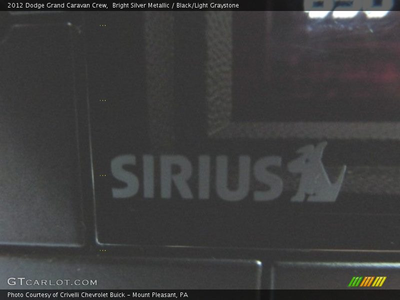 Bright Silver Metallic / Black/Light Graystone 2012 Dodge Grand Caravan Crew