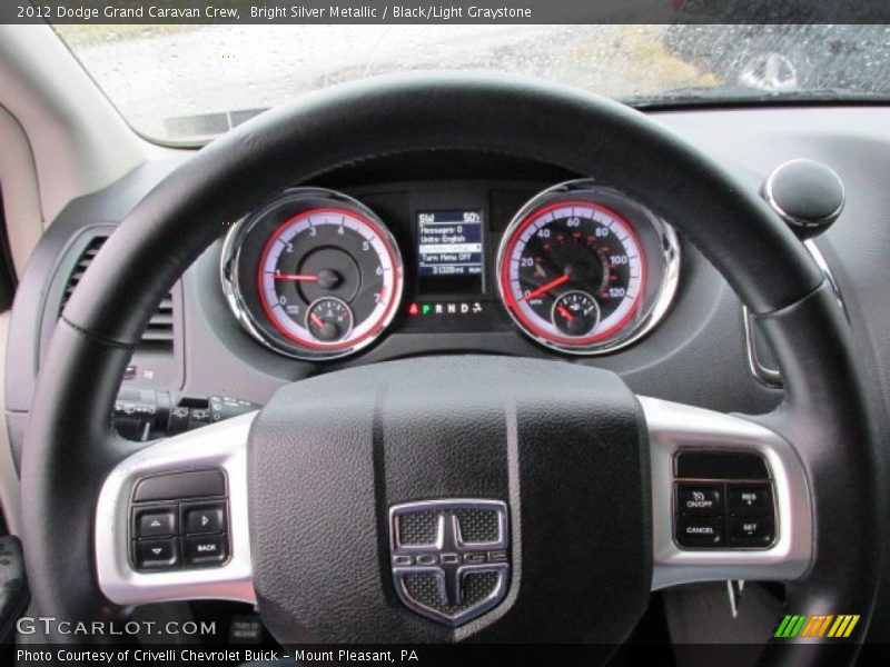 Bright Silver Metallic / Black/Light Graystone 2012 Dodge Grand Caravan Crew