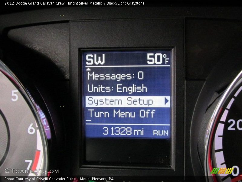 Bright Silver Metallic / Black/Light Graystone 2012 Dodge Grand Caravan Crew