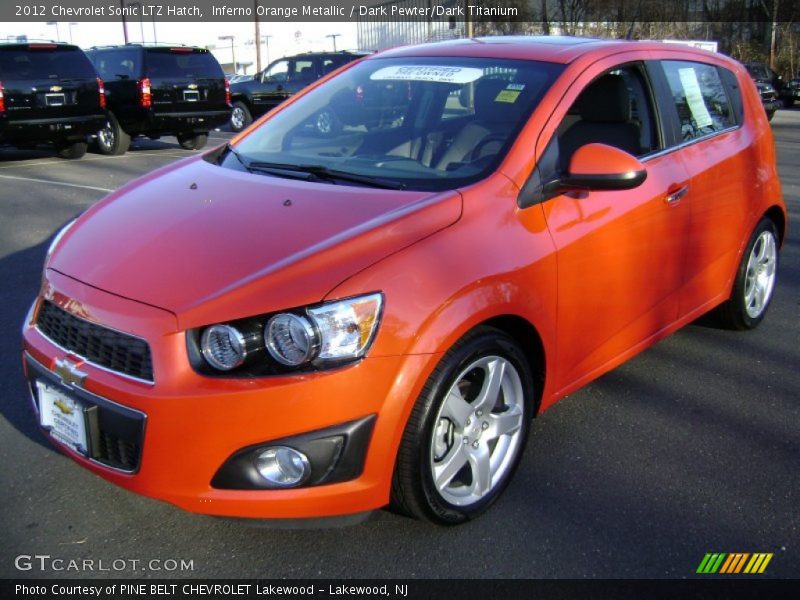 Inferno Orange Metallic / Dark Pewter/Dark Titanium 2012 Chevrolet Sonic LTZ Hatch