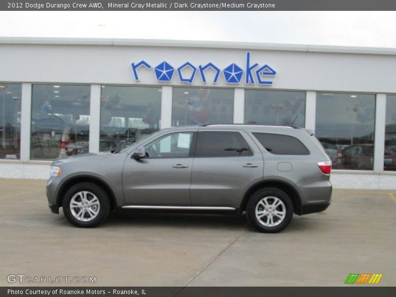 Mineral Gray Metallic / Dark Graystone/Medium Graystone 2012 Dodge Durango Crew AWD