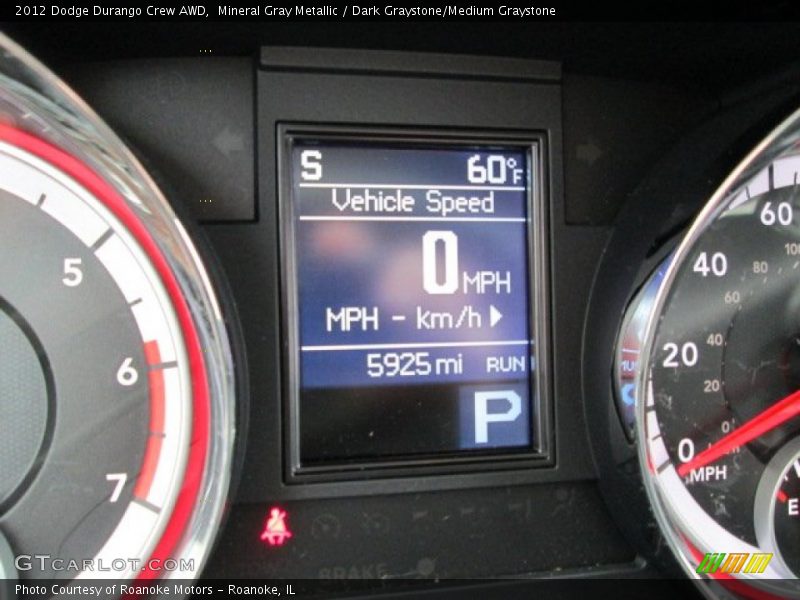 Mineral Gray Metallic / Dark Graystone/Medium Graystone 2012 Dodge Durango Crew AWD