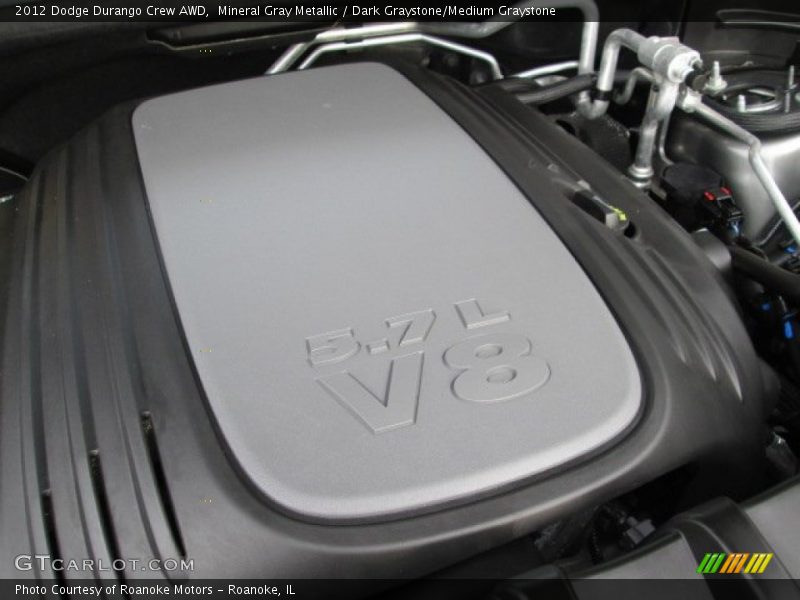 Mineral Gray Metallic / Dark Graystone/Medium Graystone 2012 Dodge Durango Crew AWD