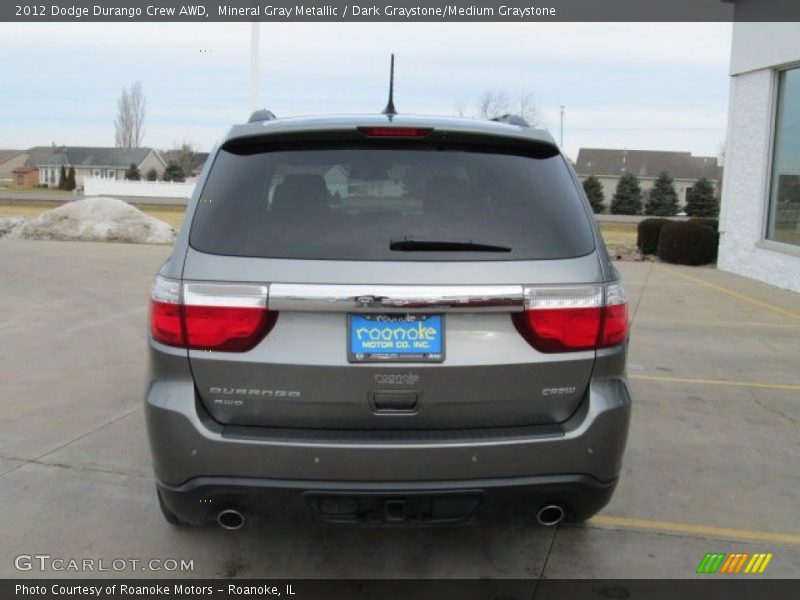 Mineral Gray Metallic / Dark Graystone/Medium Graystone 2012 Dodge Durango Crew AWD