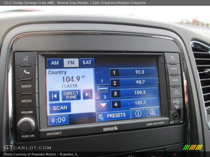 Mineral Gray Metallic / Dark Graystone/Medium Graystone 2012 Dodge Durango Crew AWD