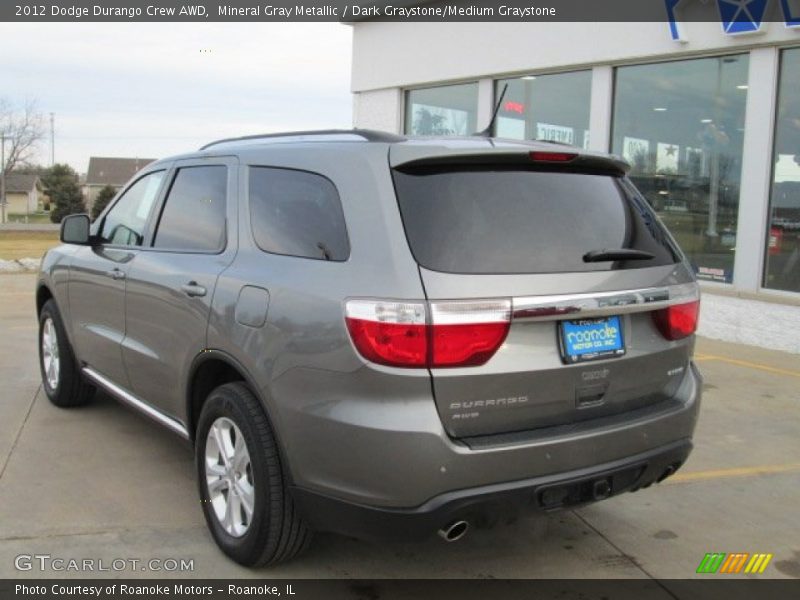 Mineral Gray Metallic / Dark Graystone/Medium Graystone 2012 Dodge Durango Crew AWD