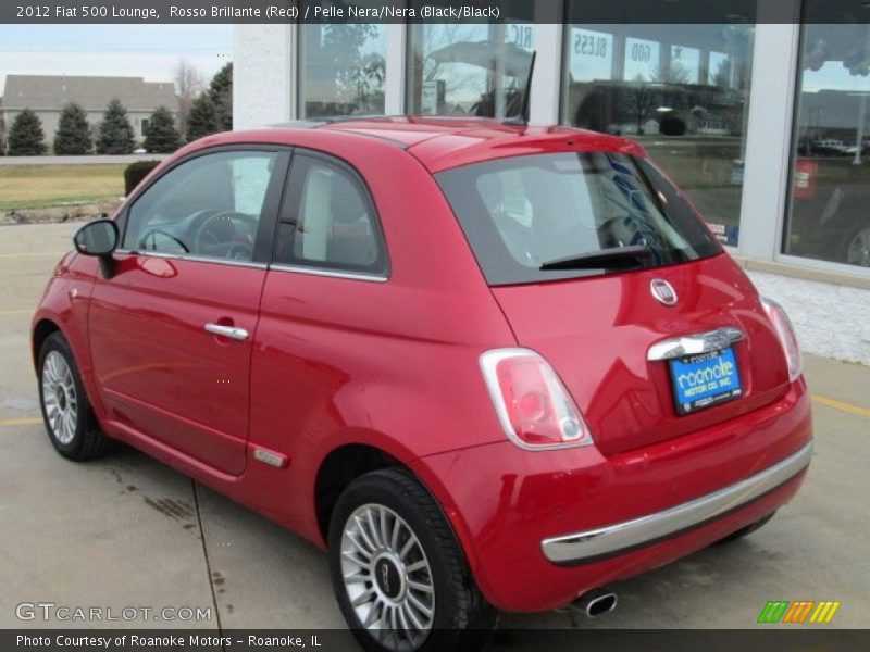 Rosso Brillante (Red) / Pelle Nera/Nera (Black/Black) 2012 Fiat 500 Lounge