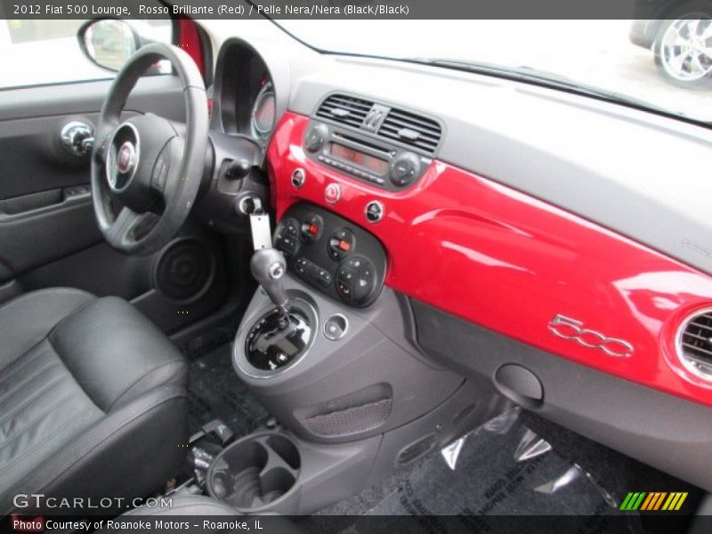Rosso Brillante (Red) / Pelle Nera/Nera (Black/Black) 2012 Fiat 500 Lounge