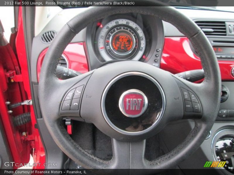 Rosso Brillante (Red) / Pelle Nera/Nera (Black/Black) 2012 Fiat 500 Lounge