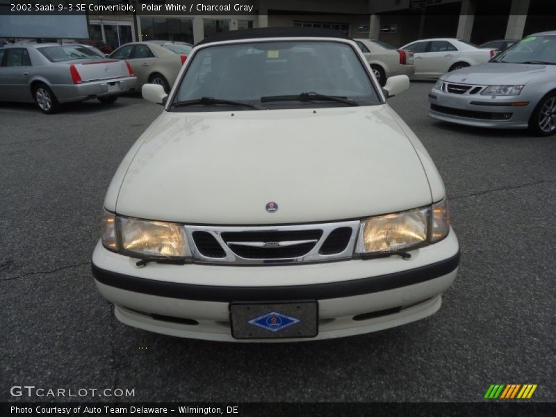 Polar White / Charcoal Gray 2002 Saab 9-3 SE Convertible