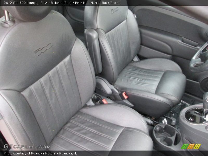 Rosso Brillante (Red) / Pelle Nera/Nera (Black/Black) 2012 Fiat 500 Lounge