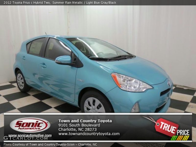 Summer Rain Metallic / Light Blue Gray/Black 2012 Toyota Prius c Hybrid Two