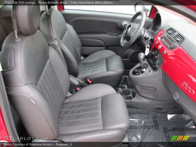 Rosso Brillante (Red) / Pelle Nera/Nera (Black/Black) 2012 Fiat 500 Lounge