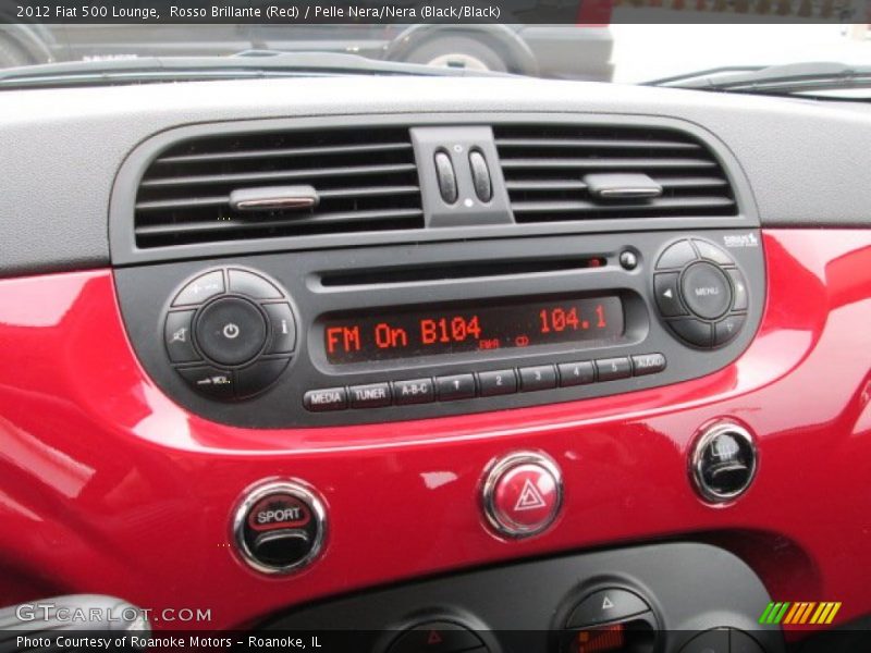 Rosso Brillante (Red) / Pelle Nera/Nera (Black/Black) 2012 Fiat 500 Lounge
