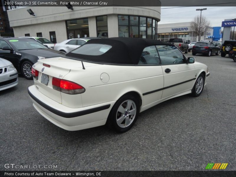 Polar White / Charcoal Gray 2002 Saab 9-3 SE Convertible