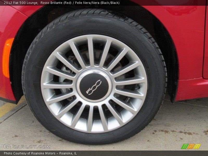 Rosso Brillante (Red) / Pelle Nera/Nera (Black/Black) 2012 Fiat 500 Lounge