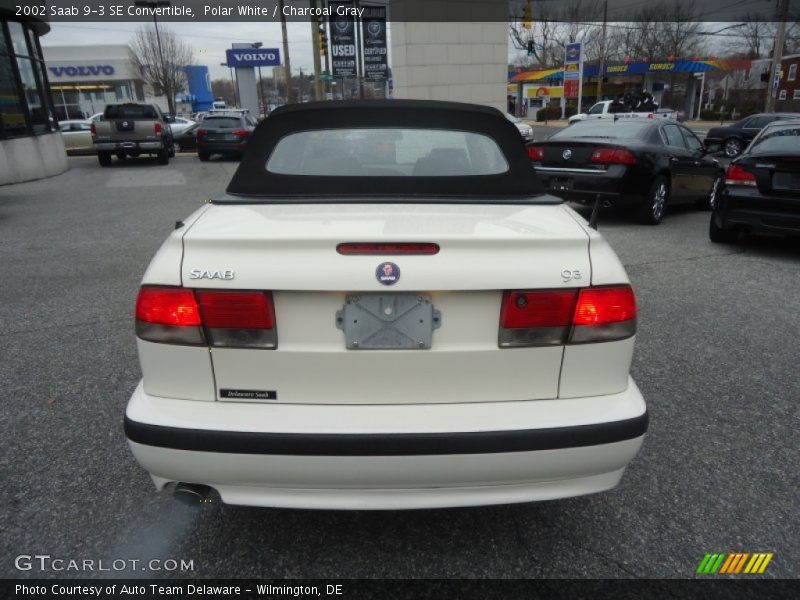 Polar White / Charcoal Gray 2002 Saab 9-3 SE Convertible