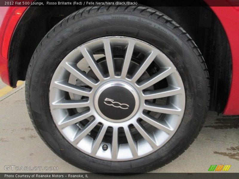 Rosso Brillante (Red) / Pelle Nera/Nera (Black/Black) 2012 Fiat 500 Lounge