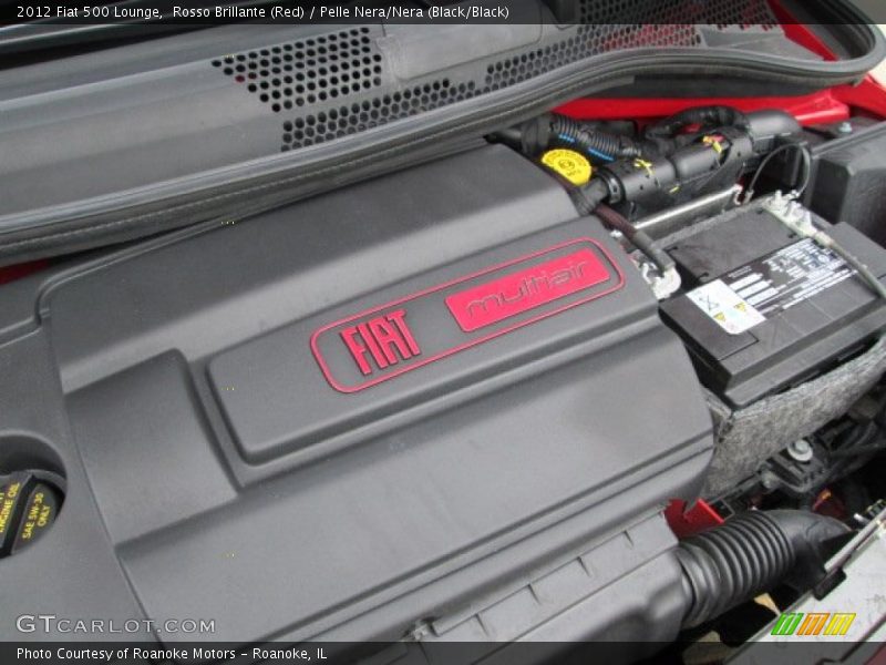 Rosso Brillante (Red) / Pelle Nera/Nera (Black/Black) 2012 Fiat 500 Lounge