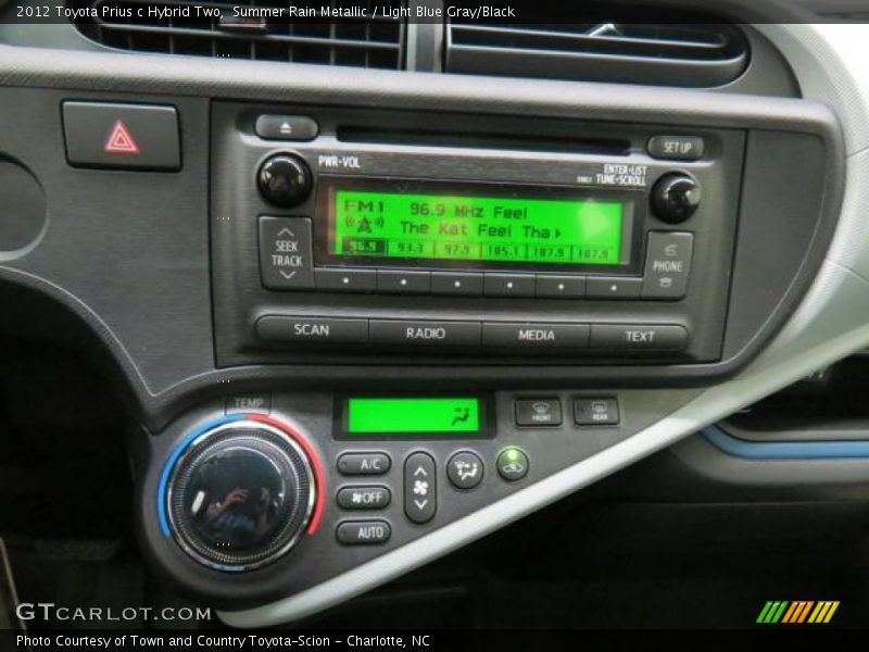 Summer Rain Metallic / Light Blue Gray/Black 2012 Toyota Prius c Hybrid Two