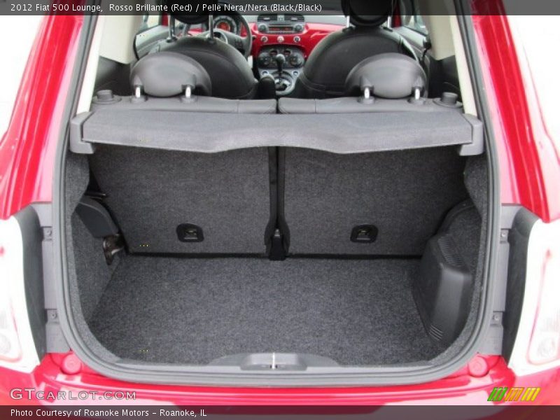 Rosso Brillante (Red) / Pelle Nera/Nera (Black/Black) 2012 Fiat 500 Lounge