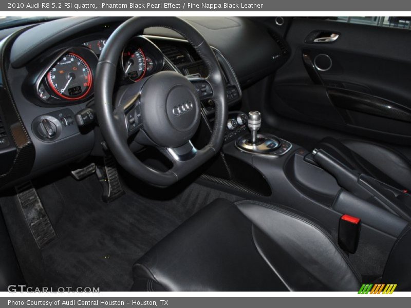 Fine Nappa Black Leather Interior - 2010 R8 5.2 FSI quattro 