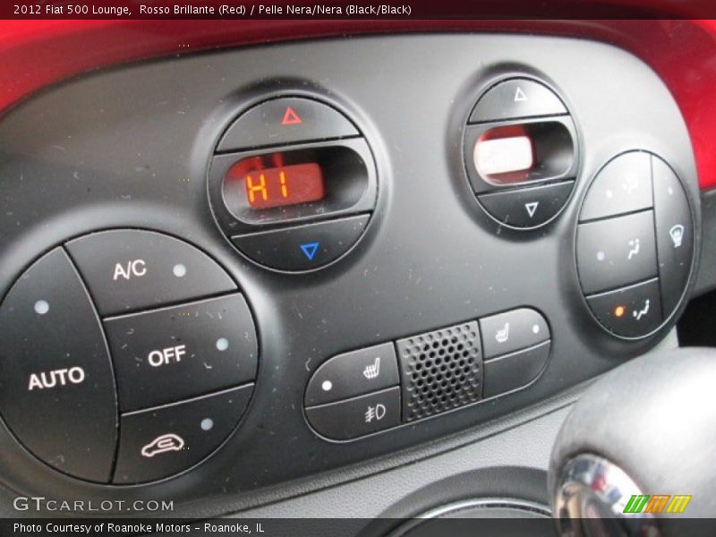 Rosso Brillante (Red) / Pelle Nera/Nera (Black/Black) 2012 Fiat 500 Lounge