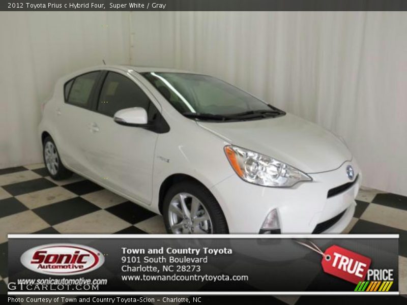 Super White / Gray 2012 Toyota Prius c Hybrid Four