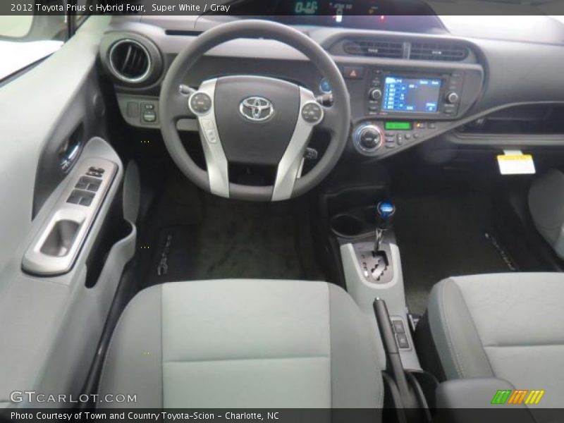 Super White / Gray 2012 Toyota Prius c Hybrid Four