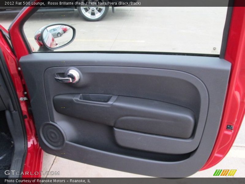 Rosso Brillante (Red) / Pelle Nera/Nera (Black/Black) 2012 Fiat 500 Lounge