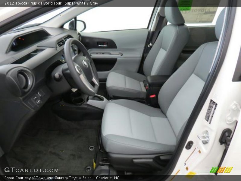 Super White / Gray 2012 Toyota Prius c Hybrid Four