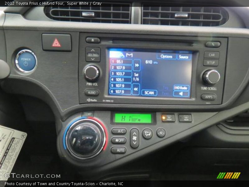 Super White / Gray 2012 Toyota Prius c Hybrid Four