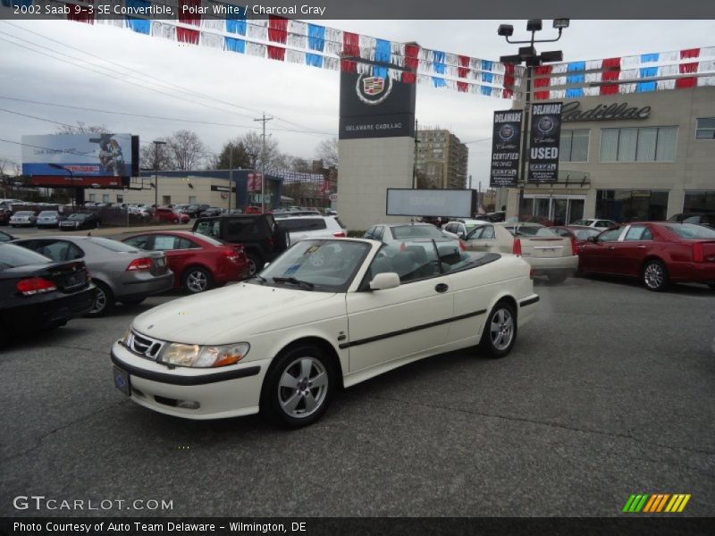 Polar White / Charcoal Gray 2002 Saab 9-3 SE Convertible