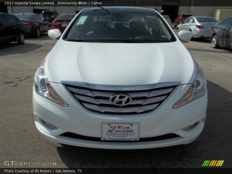 Shimmering White / Camel 2013 Hyundai Sonata Limited