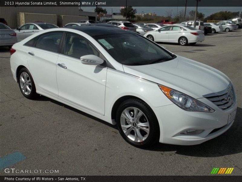 Shimmering White / Camel 2013 Hyundai Sonata Limited