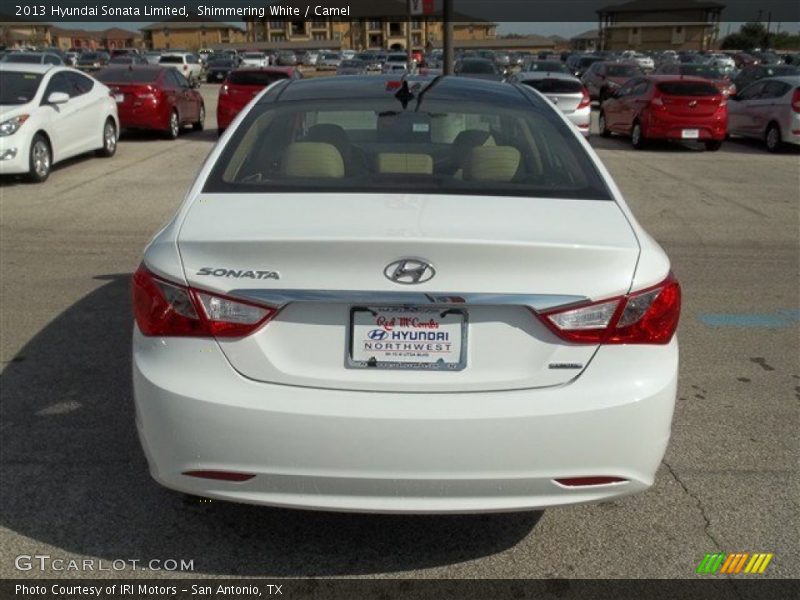 Shimmering White / Camel 2013 Hyundai Sonata Limited