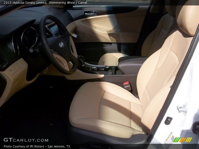Shimmering White / Camel 2013 Hyundai Sonata Limited