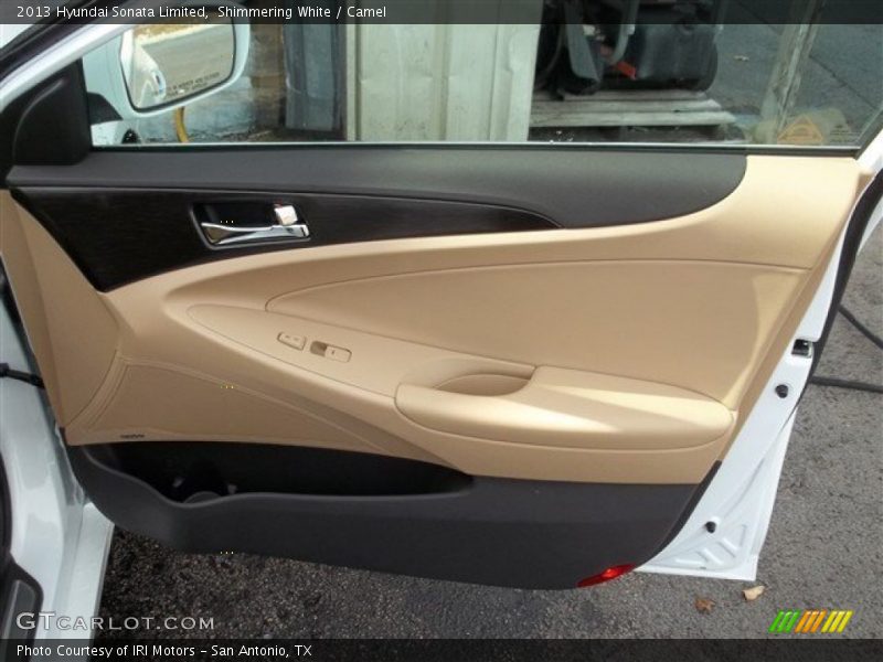 Shimmering White / Camel 2013 Hyundai Sonata Limited