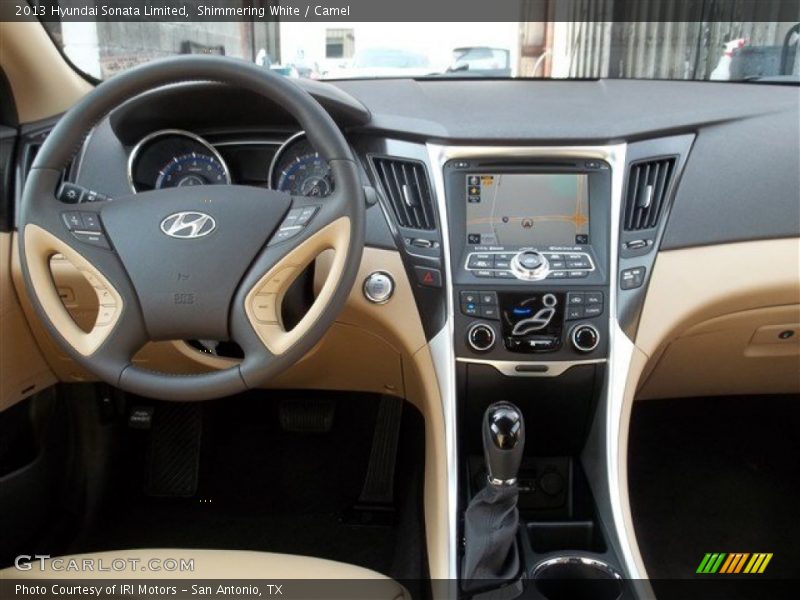 Shimmering White / Camel 2013 Hyundai Sonata Limited
