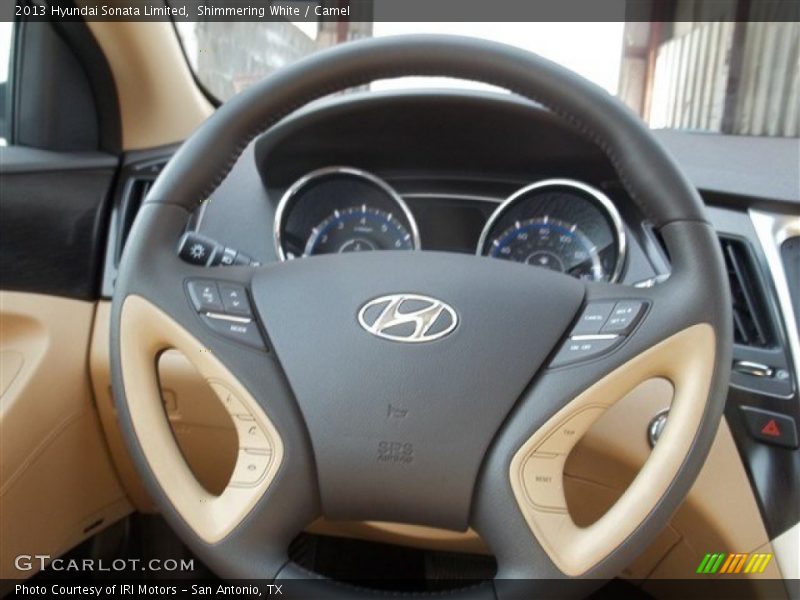 Shimmering White / Camel 2013 Hyundai Sonata Limited