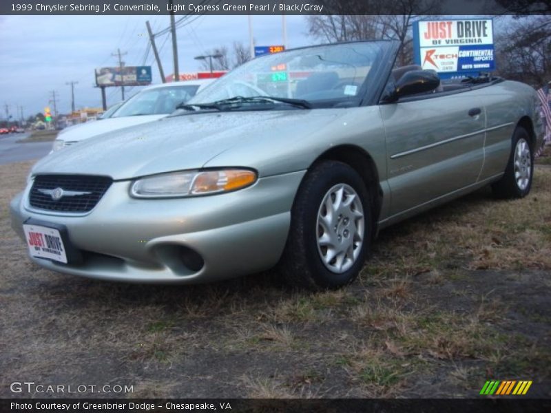 Light Cypress Green Pearl / Black/Gray 1999 Chrysler Sebring JX Convertible