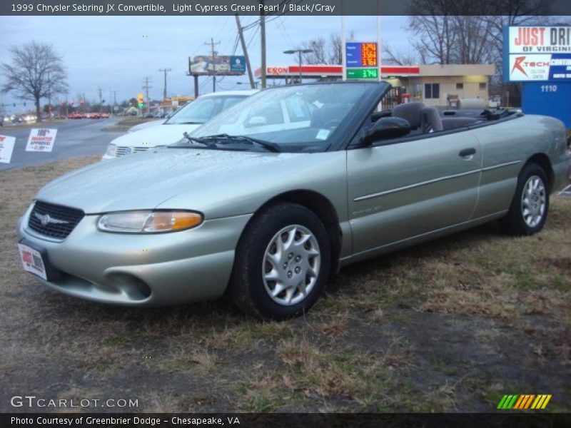 Light Cypress Green Pearl / Black/Gray 1999 Chrysler Sebring JX Convertible