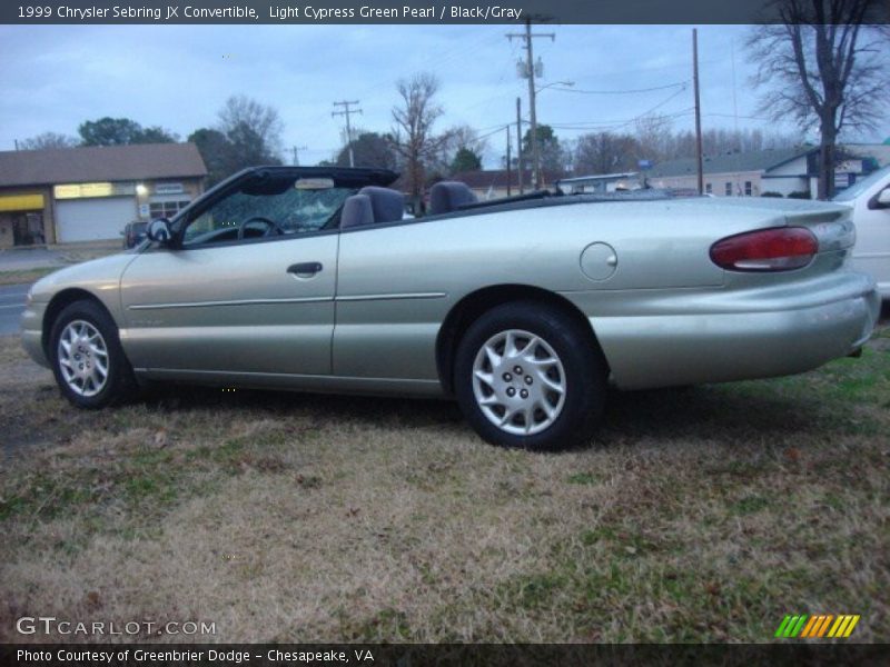 Light Cypress Green Pearl / Black/Gray 1999 Chrysler Sebring JX Convertible