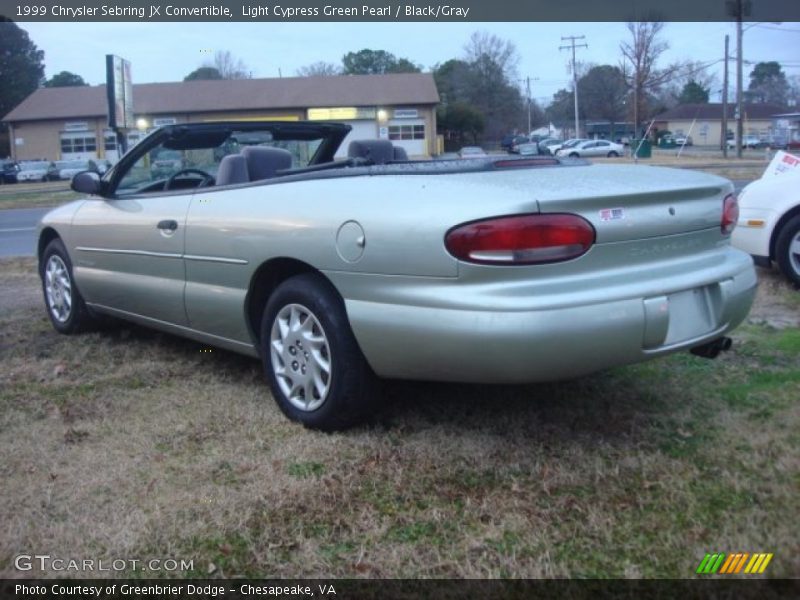 Light Cypress Green Pearl / Black/Gray 1999 Chrysler Sebring JX Convertible