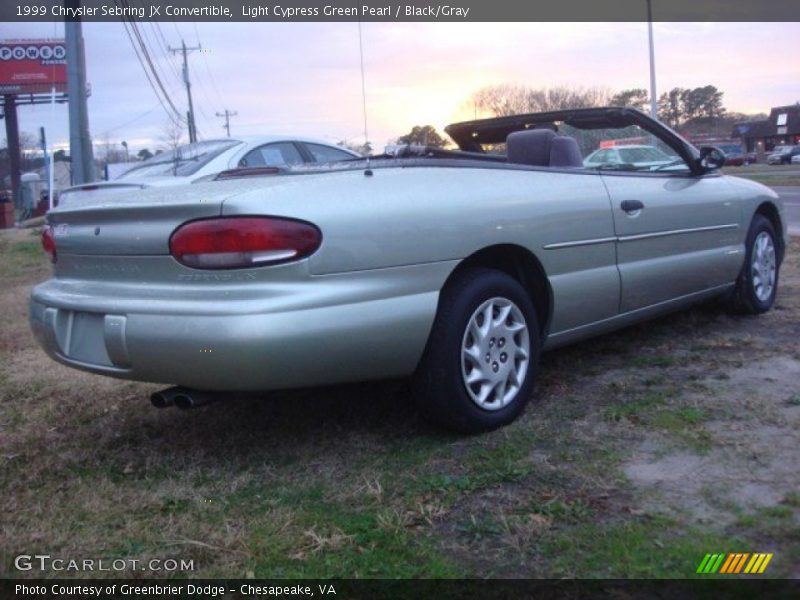 Light Cypress Green Pearl / Black/Gray 1999 Chrysler Sebring JX Convertible