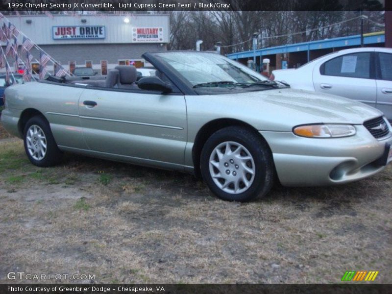 Light Cypress Green Pearl / Black/Gray 1999 Chrysler Sebring JX Convertible