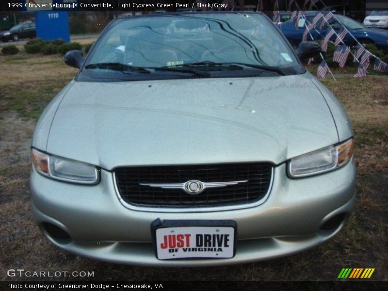 Light Cypress Green Pearl / Black/Gray 1999 Chrysler Sebring JX Convertible